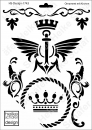 Schablone-Stencil A4 177-1743 Ornament mit Krone
